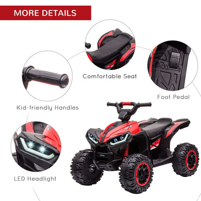 12V Electric Quad Bikes For Kids Ride On Car ATV Toy For 3-5 Years Red