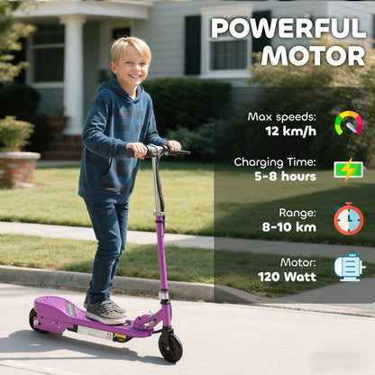 Foldable Electric Kids Scooter, Ride-on for Ages 7-14 Years, Purple