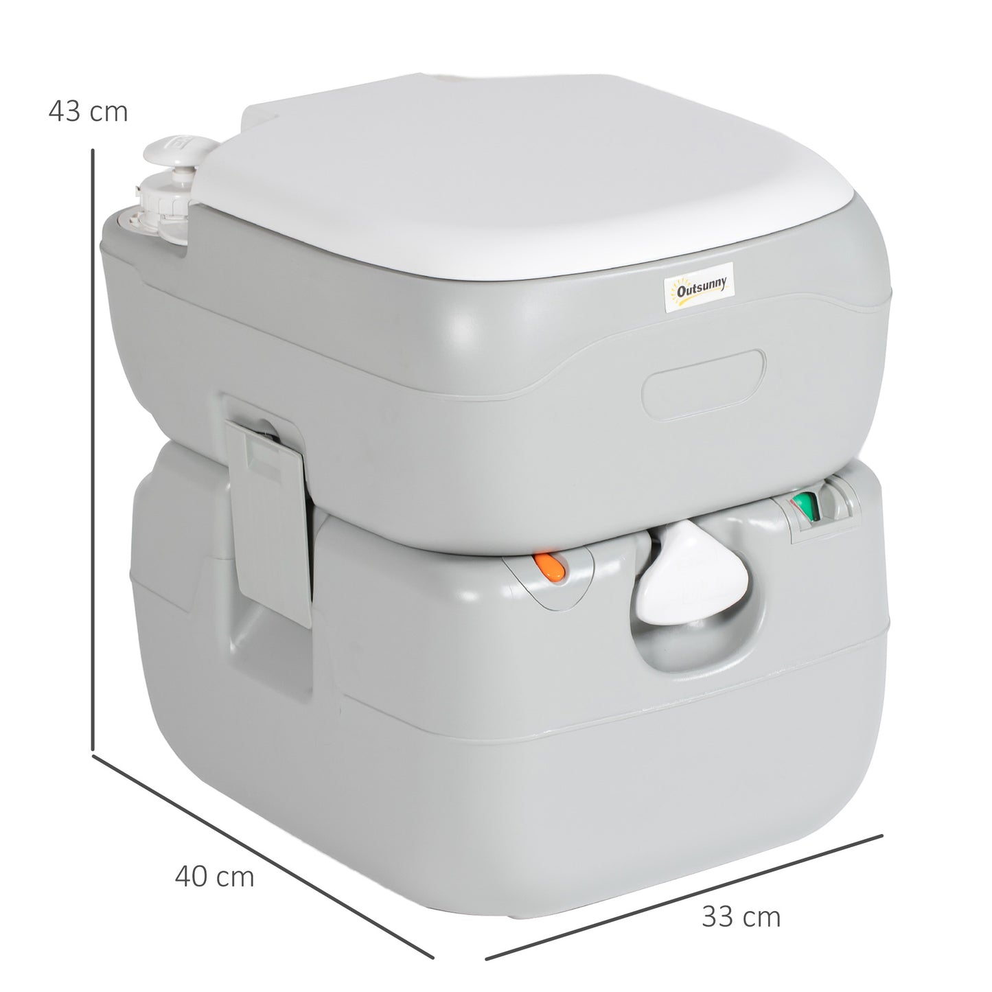 Portable for Adults, 22L Outdoor Camping Travel Toilet W/ Seat, Lid, Anti-Leak Handle Pump, with Detachable Tanks for Boating, Hiking, Travel, RV