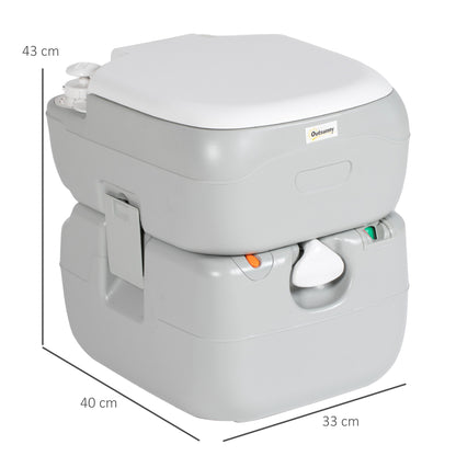 Portable for Adults, 22L Outdoor Camping Travel Toilet W/ Seat, Lid, Anti-Leak Handle Pump, with Detachable Tanks for Boating, Hiking, Travel, RV
