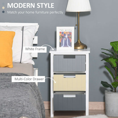 3 Drawer Storage Tower, Dresser Chest with Wood Top, Organizer Unit for Closets Bedroom Nursery Room Hallway