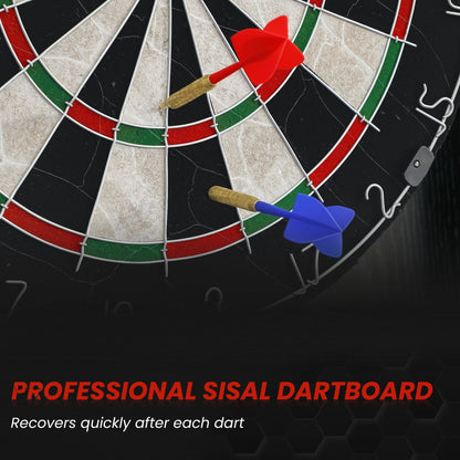 SPORTNOW Bristle Dartboard with Cabinet, 6 Steel Tip Darts, Cabinet
