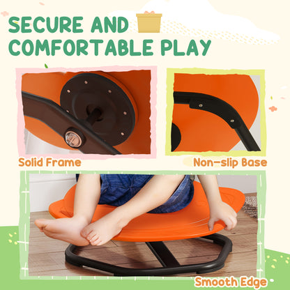AIYAPLAY Planet-Shaped-kids Swivel Chair, Sensory Spinning Chair for Balance, Coordination Training, Orange / Red