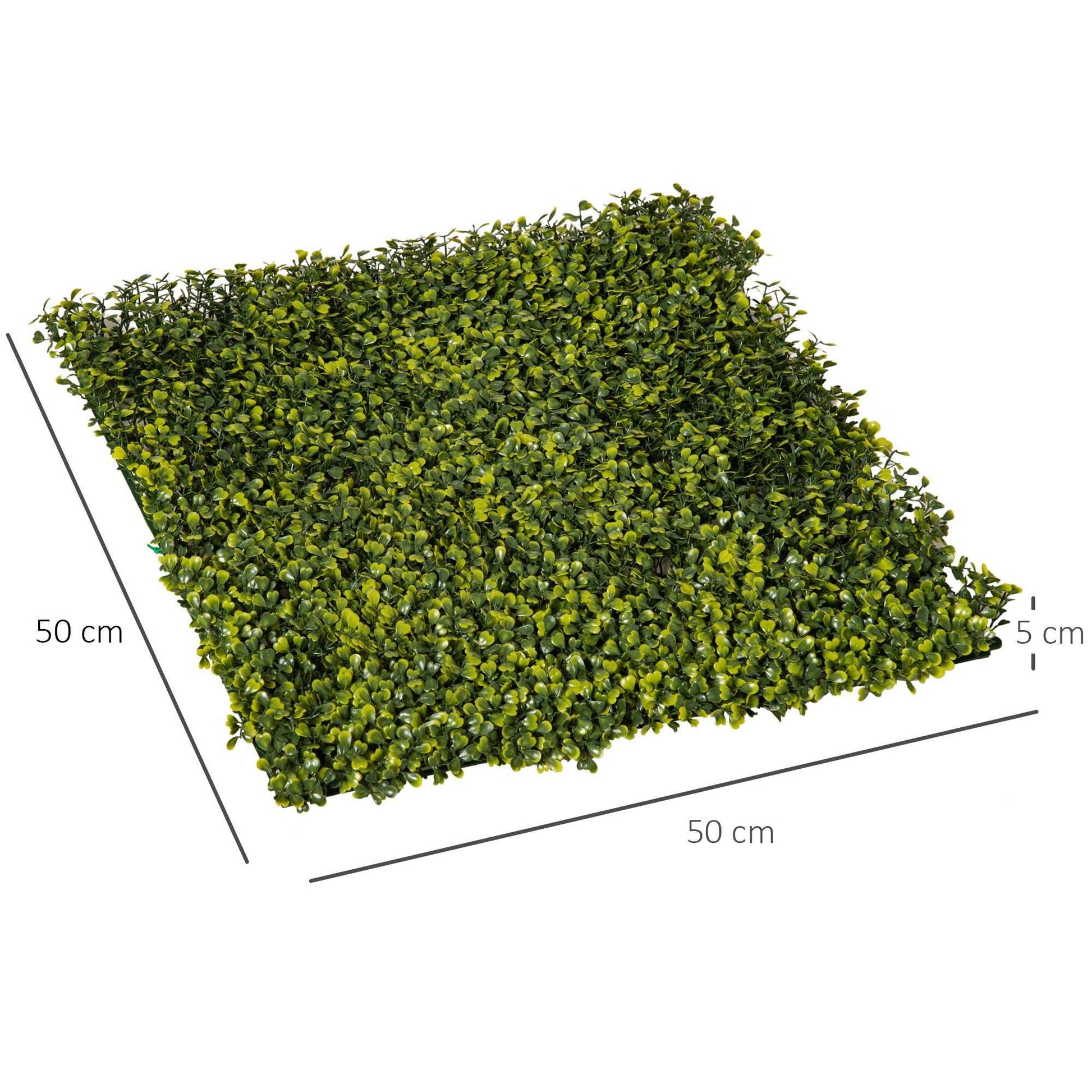 12 Pieces Artificial Wood Paneling for Walls 20" x 20" Grass Privacy Fence Screen Faux Hedge Greenery Backdrop Encrypted Milan Grass