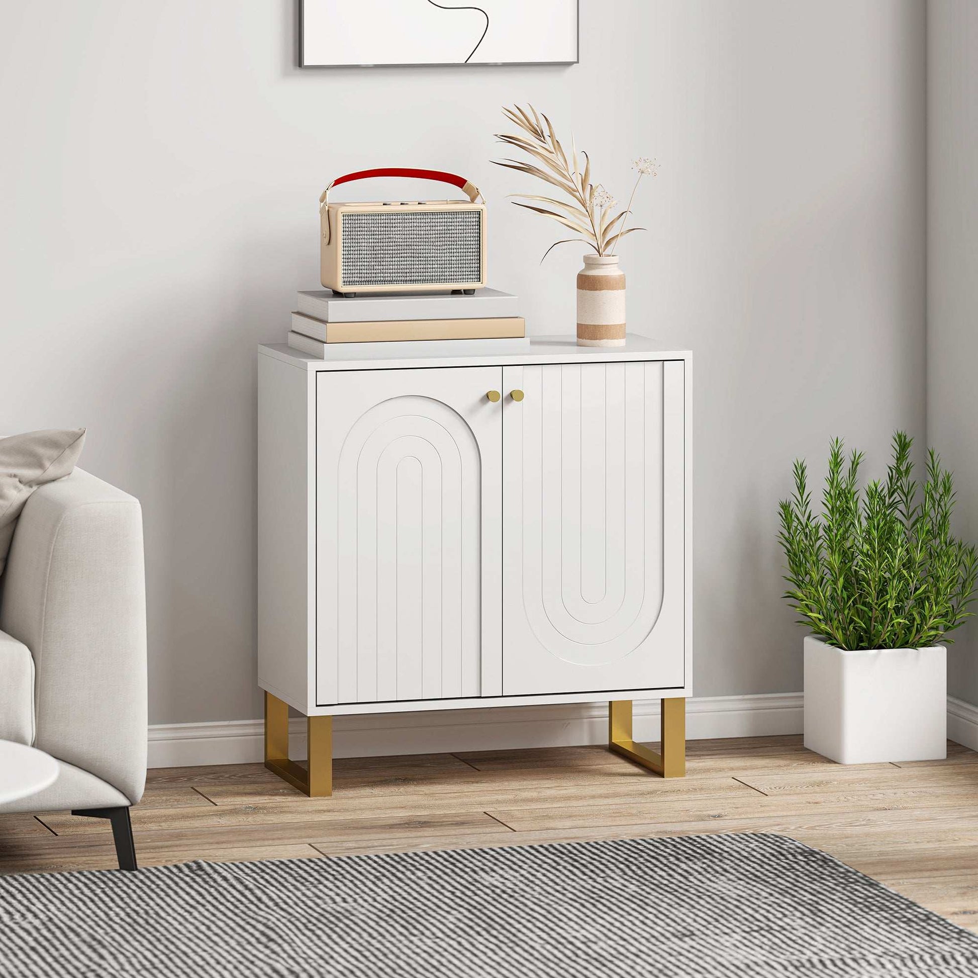 2-Door Sideboard Storage Cabinet Unit - White