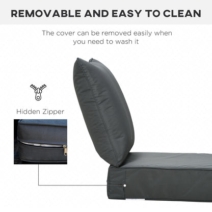 Outdoor Seat and Back Cushion Sets, 63L x 55W x 15Dcm Olefin Patio Deep Seating Chair Replacement Cushion for Rattan Sofa, Indoor or Outdoor Furniture, Dark Grey