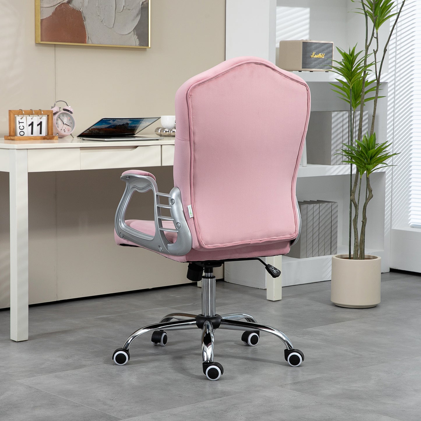 Vinsetto Office Chair Desk Chair with 360 Degree Swivel Wheels Adjustable Height Tilt Function Pink