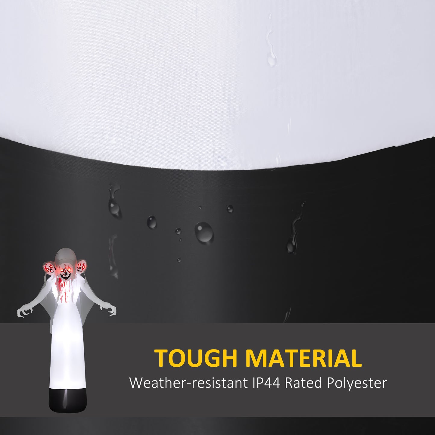 8.9FT Tall Halloween Inflatable Witch Ghost with Three Heads, Blow Up Outdoor Halloween Decoration with Build-in LED Lights for Garden, Lawn, Party