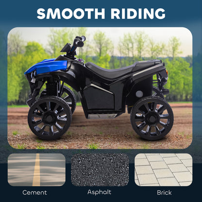 Kids Electric Ride-On ATV | 6V Four-Wheeler Quad Bike with Music & LED Lights, Blue or White