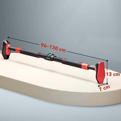 Pull Up Bar Doorway No Screws, Door Frame Chin Up Bar with Level Metre, 96-130 cm (37.8"-51.2") Width Adjustable for Home Gym, Max Load 200kg