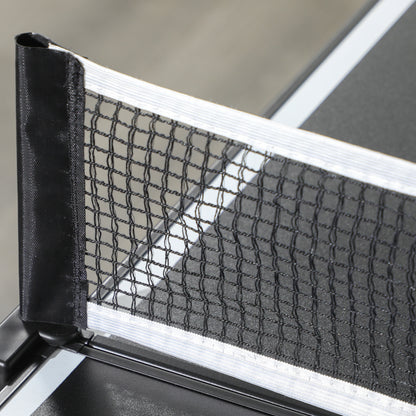 SPORTNOW 5ft Mini Table Tennis Table, Folding Ping Pong Table with Net and Aluminium Frame, Portable Ping Pong Game Set for Indoor Outdoor Use, Black