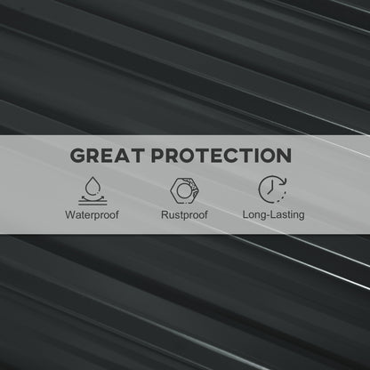 Outsunny Corrugated Roofing Sheets, Pack of 24, Galvanised Metal Roofing Sheets for Greenhouse, Garage, Storage Shed, Carport, 129 x 45cm, Dark Grey