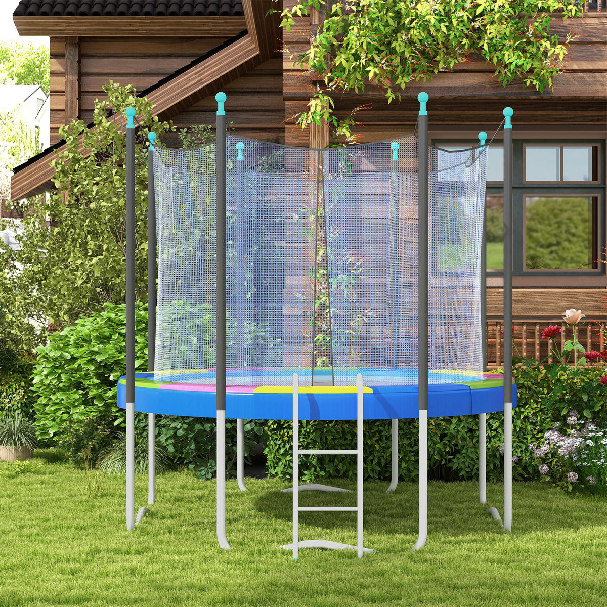 SPORTNOW 12ft Trampoline Spring Pad Cover Replacement | Multi-Coloured | Ø366x30cm | Plastic PE EPE Foam | Elastic Cord | Waterproof | UV Resistant | Tear-Resistant | Foldable | Round Trampoline