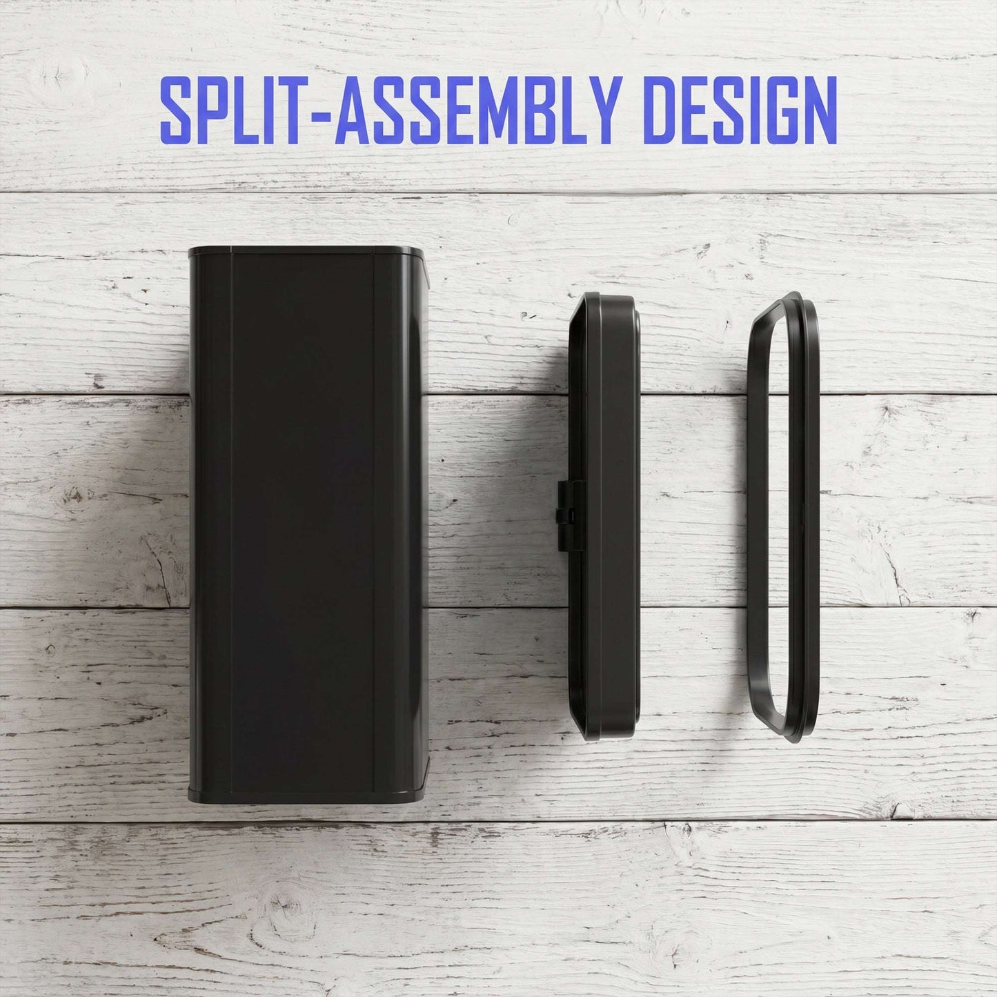 50L Motion Sensor Bin | 0.5s Open | Fingerprint-Resistant 410 Stainless Steel | Soft-Close Lid | Dual Modes | Extra-Wide Opening | Liner Ring | Fully Detachable | 4xAA 10,000 Cycles | 35.5x26x67cm | Black