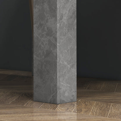 Square Dining Table, Modern Small Dining Table with Faux Cement Effect, Space Saving, Non-slip Foot Pads, Cement Grey