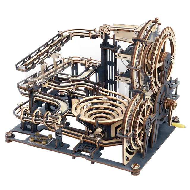 Robotime Rokr Marble Run Set 3D Wooden Puzzle DIY Model Building Block Kits Assembly Toy Gift for Teens Adult Marble Night City