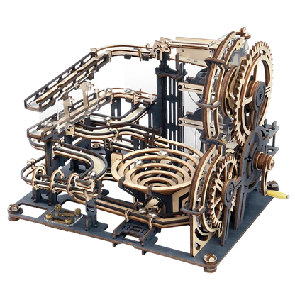 Robotime Rokr Marble Run Set 3D Wooden Puzzle DIY Model Building Block Kits Assembly Toy Gift for Teens Adult Marble Night City