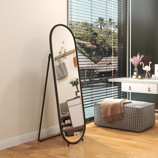 Two-Way Curved Full Length Mirror - Black