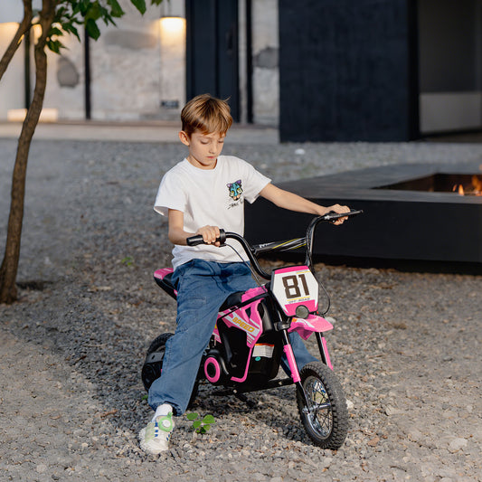 AIYAPLAY Kids Electric Motorbike, 24V Ride On Motorcycle with 3 Speeds and Rear Suspension, Dirt Bike for 8-12 Years Old