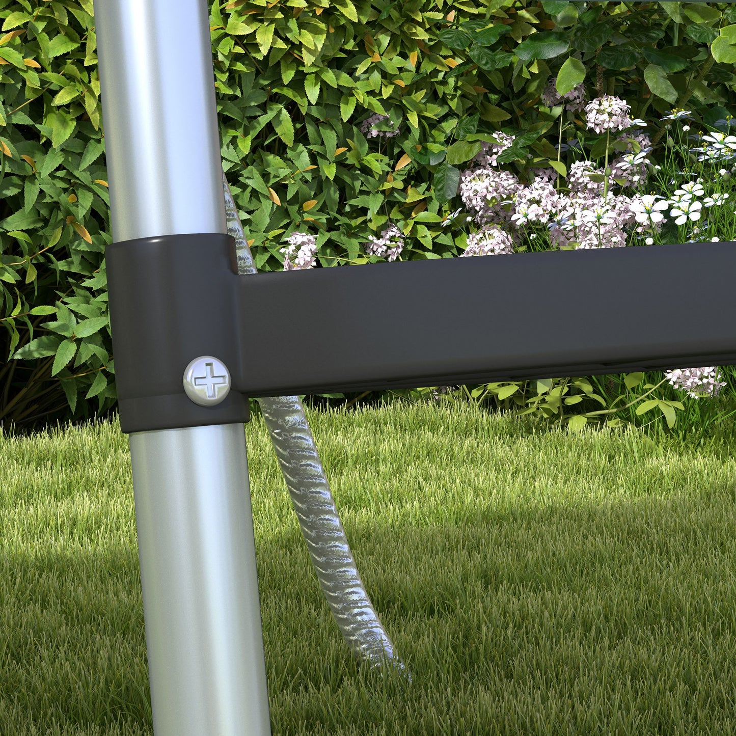 Galvanised Steel Trampoline Ladder, 2 Steps/3 Steps Outdoor Trampoline Accessories for 6ft, 8ft, 10ft, 12ft, 13ft, 14ft, 16ft Trampoline, 110L x 32Wcm,