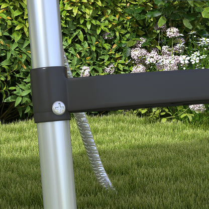 Galvanised Steel Trampoline Ladder, 2 Steps/3 Steps Outdoor Trampoline Accessories for 6ft, 8ft, 10ft, 12ft, 13ft, 14ft, 16ft Trampoline, 110L x 32Wcm,