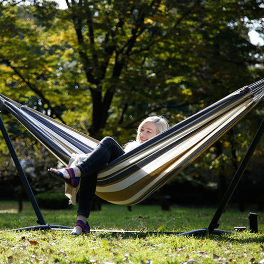 Heavy Duty Hammock With Metal Frame Free Standing Swinging Camping Travel Chair Lounger For Outdoor Patio Lawn