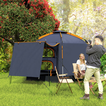Automatic Pop Up Instant Setup 2-4 Man Camping Tent W/ Mesh Windows, Waterproof & Portable Dome Tent for Camping, Hiking, Backpacking, Dark Grey
