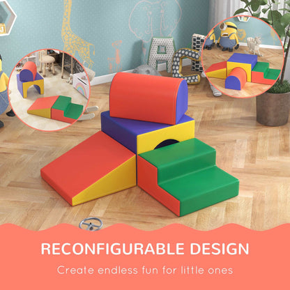 4-piece Padded Foam Blocks Soft Play Set for Toddlers 1-3 Years, Red