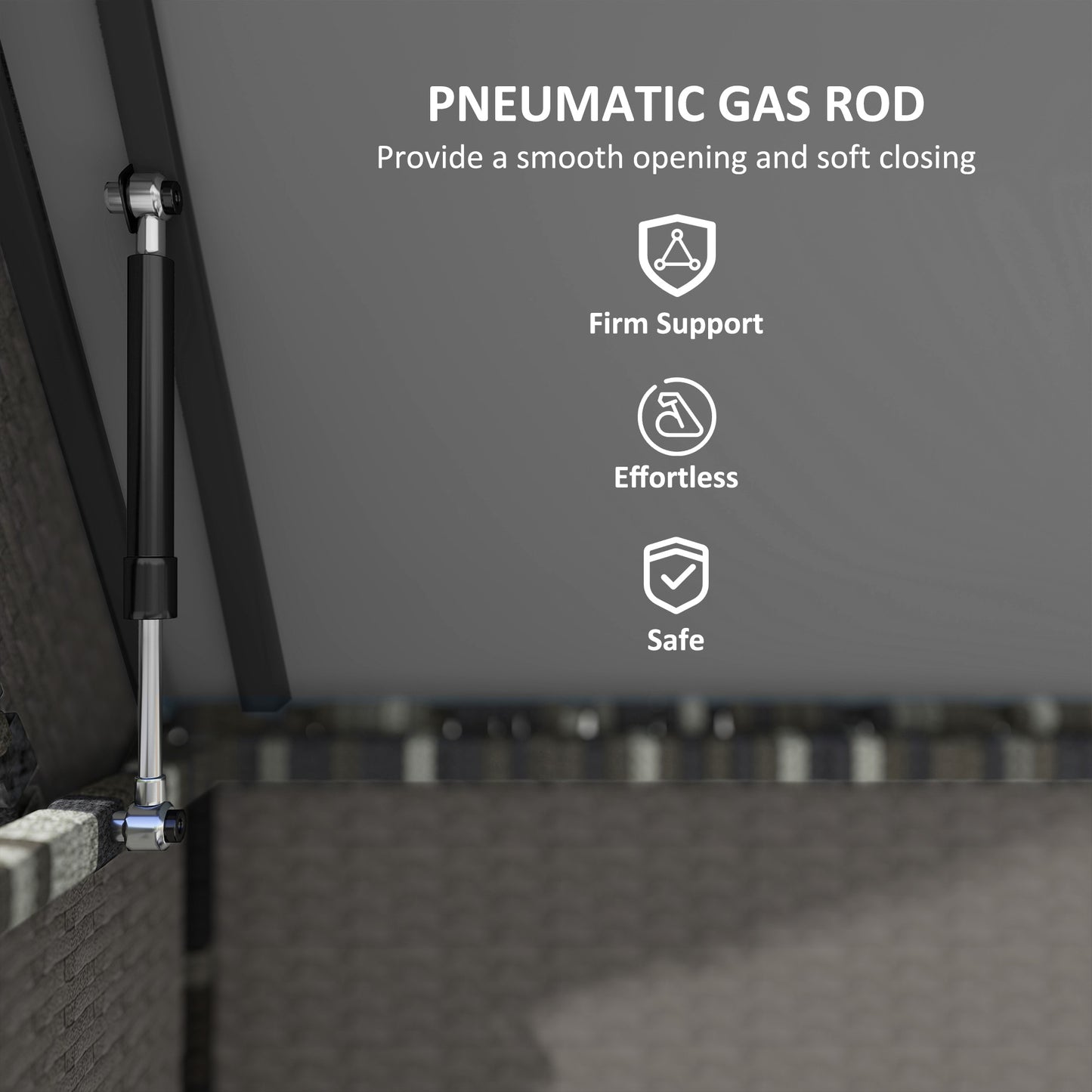 Outsunny 627 L Rattan Outdoor Garden Storage Box - Dark Grey