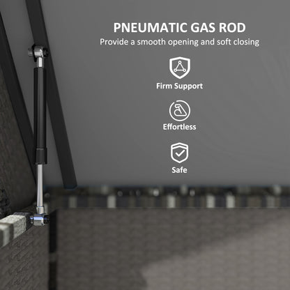 Outsunny 627 L Rattan Outdoor Garden Storage Box - Dark Grey