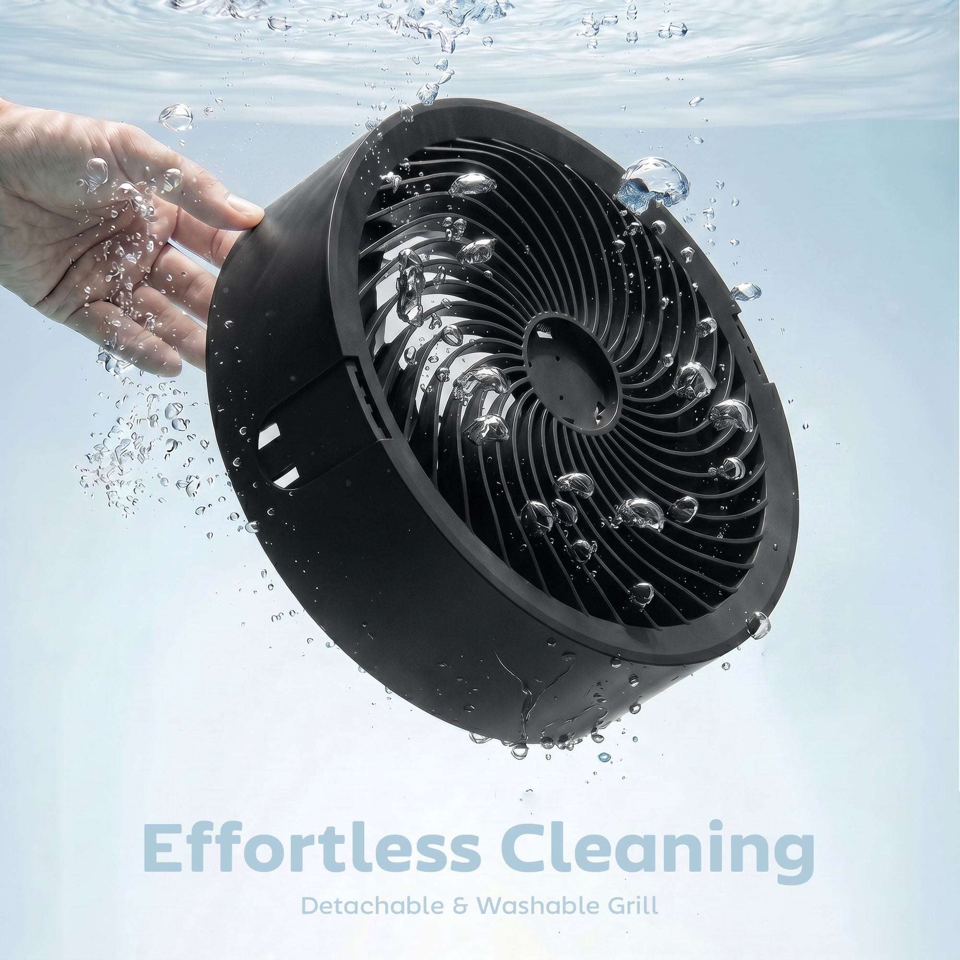 Pedestal Standing Fan | 20dB Sleep Mode | 8 Speeds | 9.5m³/min Airflow | 3D Oscillation | Aromatherapy Pad | Blue Mood Light | Detachable Grill | 5m Remote | 12H Timer | 50W | 110cm | Black & Gold