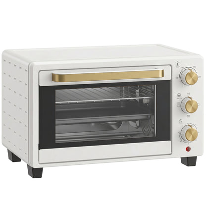 21L Mini Countertop Oven | Adjustable Temperature 100-230°C | 60-Min Timer | White