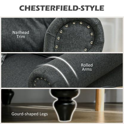 Vintage Retro Style Mid-Century Armchair, with Pocket Springs - Dark Grey