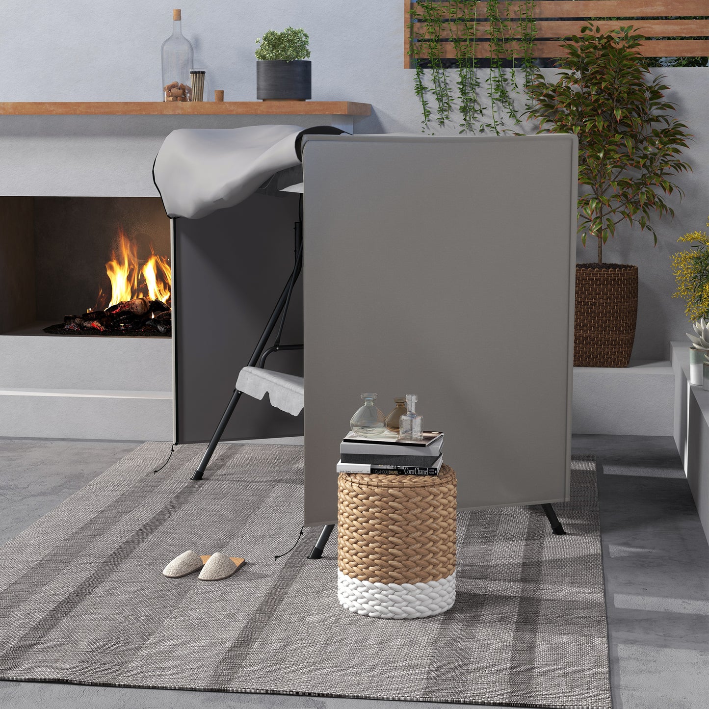 Outsunny 144 x 177cm Outdoor Swing Chair Cover - Light Grey