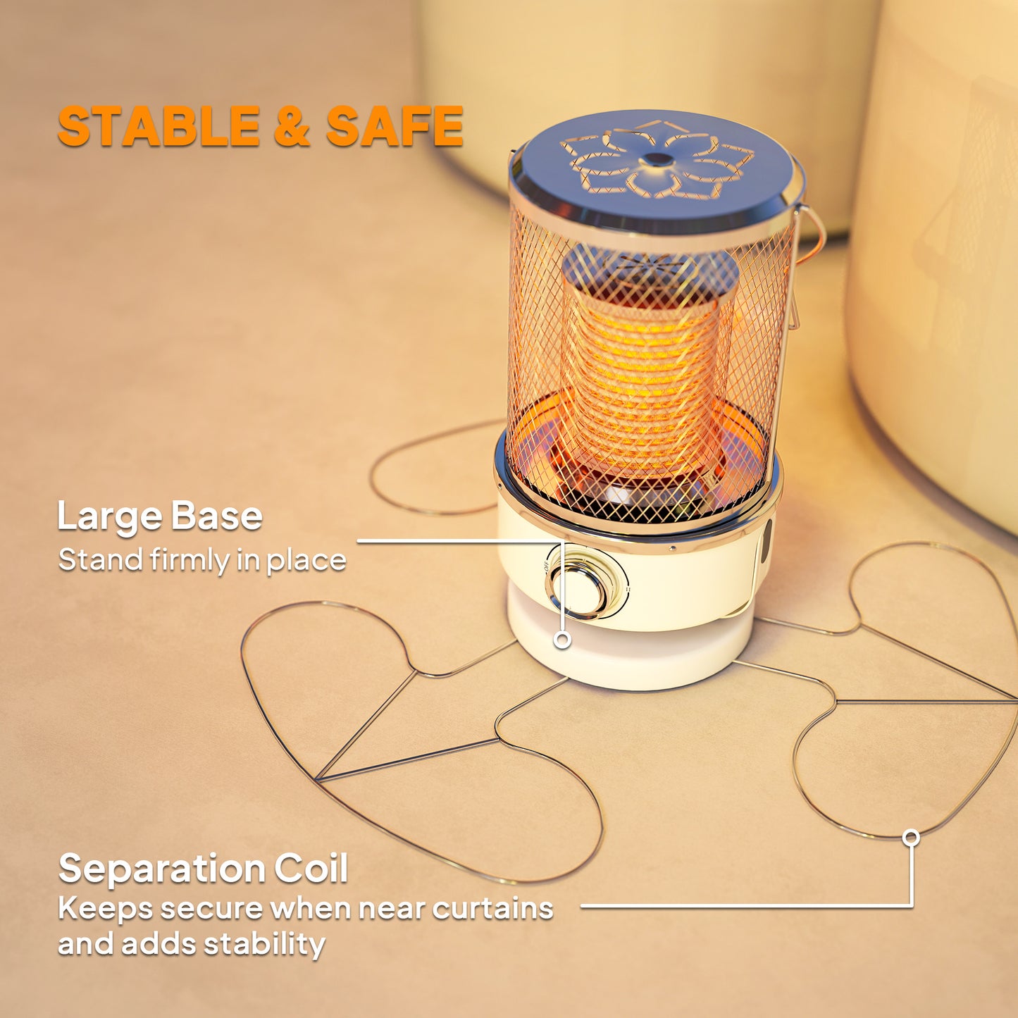 2000W Electric Patio Heater with 10-20㎡ Coverage, Separation Coil, Freestanding Outdoor Infrared Heater with Tip-Over Protection, Handle for Indoor and Outdoor Use, White