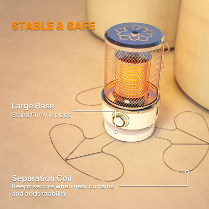 2000W Electric Patio Heater with 10-20㎡ Coverage, Separation Coil, Freestanding Outdoor Infrared Heater with Tip-Over Protection, Handle for Indoor and Outdoor Use, White