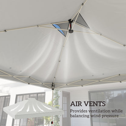 3x3m Gazebo Roof Replacement Canopy | UV50+ Waterproof | 210D Silver-Coated Oxford Fabric | Double Vented | 8 Drainage Holes | Hook & Loop | Fits 3x3m Straight-Leg Frames | White