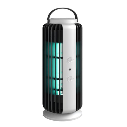 Electric Fly Zapper Indoor | 365nm UVA LED | Fan & Electric Grid Triple-Control | Auto Light Sensor | 8W | 90m² Coverage | Removable Tray | CE Certified | 12x12x33.5cm | Black