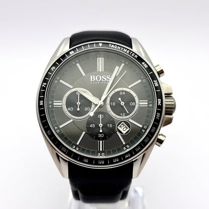 HUGO BOSS Driver Wrist Watch, Black Dial, Leather Strap - HB1513805
