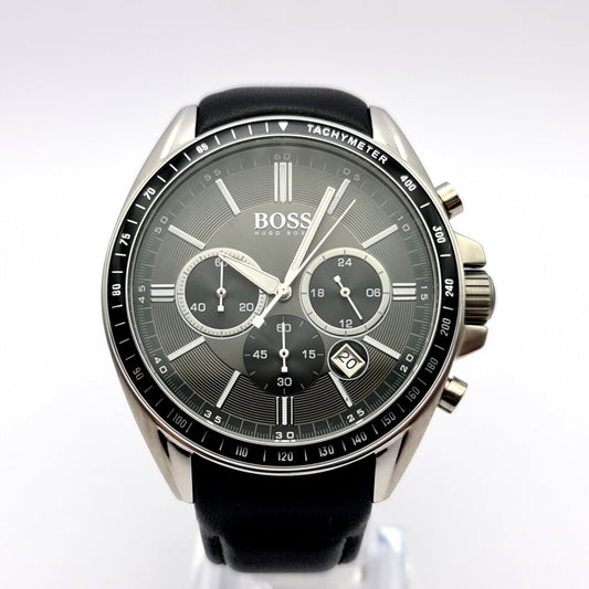 HUGO BOSS Driver Wrist Watch, Black Dial, Leather Strap - HB1513805