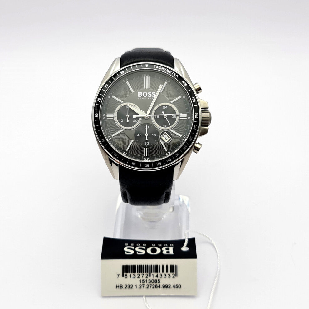 HUGO BOSS Driver Wrist Watch, Black Dial, Leather Strap - HB1513805
