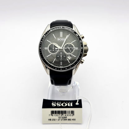 HUGO BOSS Driver Wrist Watch, Black Dial, Leather Strap - HB1513805