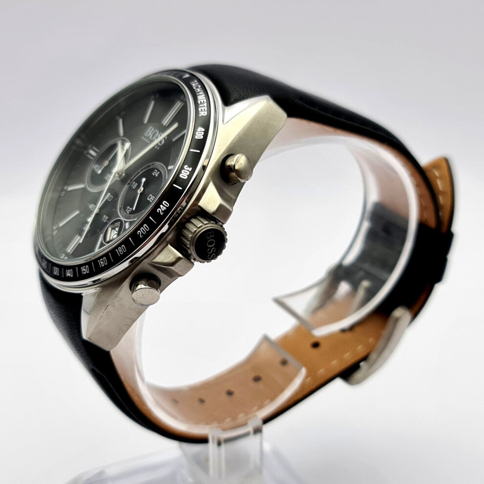 HUGO BOSS Driver Wrist Watch, Black Dial, Leather Strap - HB1513805