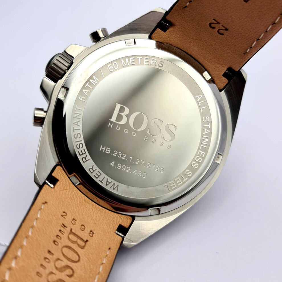 HUGO BOSS Driver Wrist Watch, Black Dial, Leather Strap - HB1513805
