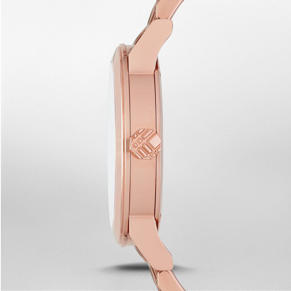 Burberry Ladies The City Rose Gold Check Dial Wrist Watch BU9146
