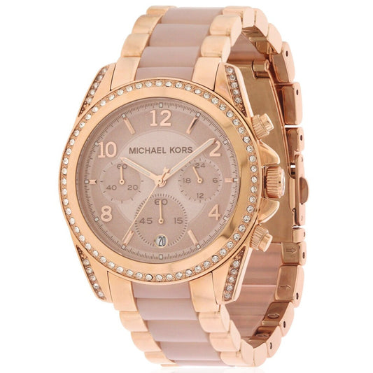 Michael Kors Blair Rose Gold-Tone Chronograph Ladies Wrist Watch MK5943