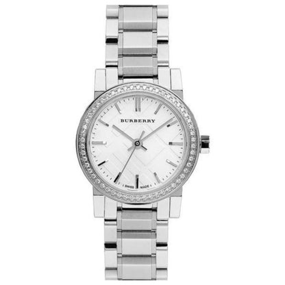 Burberry Ladies Wrist Watch Crystal Bezel Dial Stainless Steel Bracelet Band BU9220