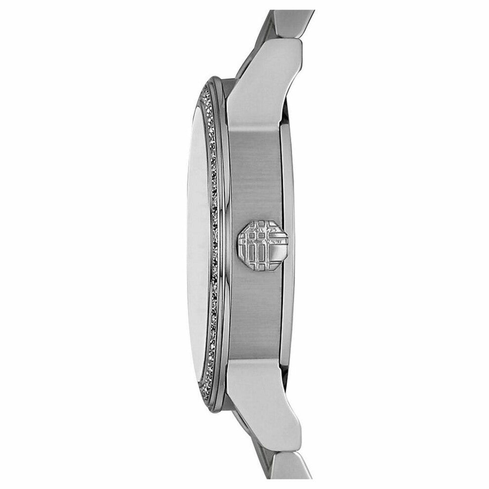 Burberry Ladies Wrist Watch Crystal Bezel Dial Stainless Steel Bracelet Band BU9220