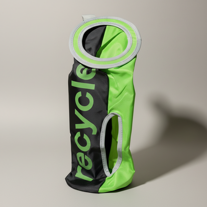 Carrier Bag Dispenser & Holder | Lime Green & Black | Wall Mountable | Kitchen Storage | Eco Recycling