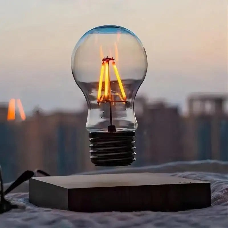 Square Magnetic Levitation Lamp Creativity Floating Glass LED Bulb Home Office Desk Decoration Birthday Gift Table Novelty Night Light